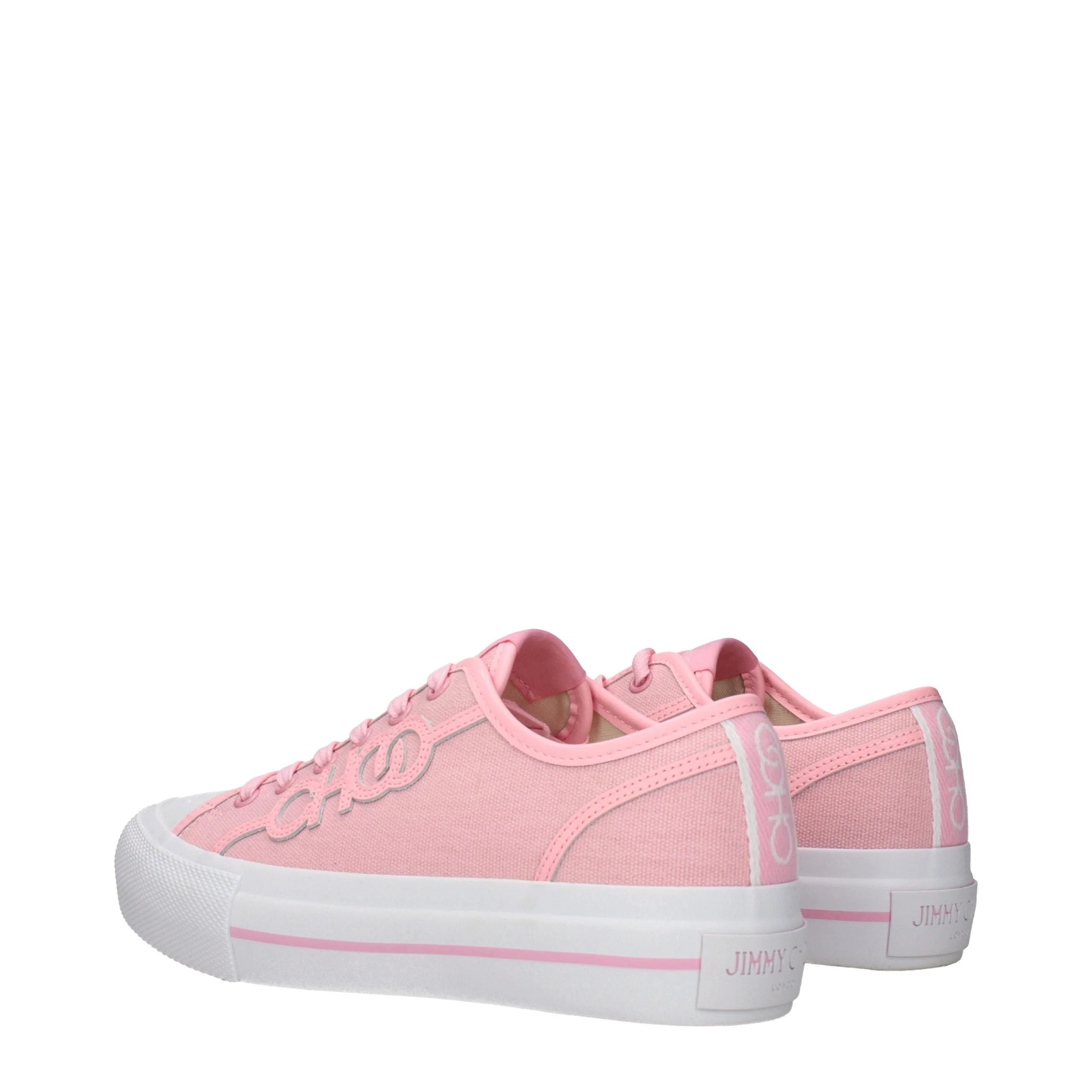 Jimmy Choo Różowe sneakersy z tkaniny, niska cholewka