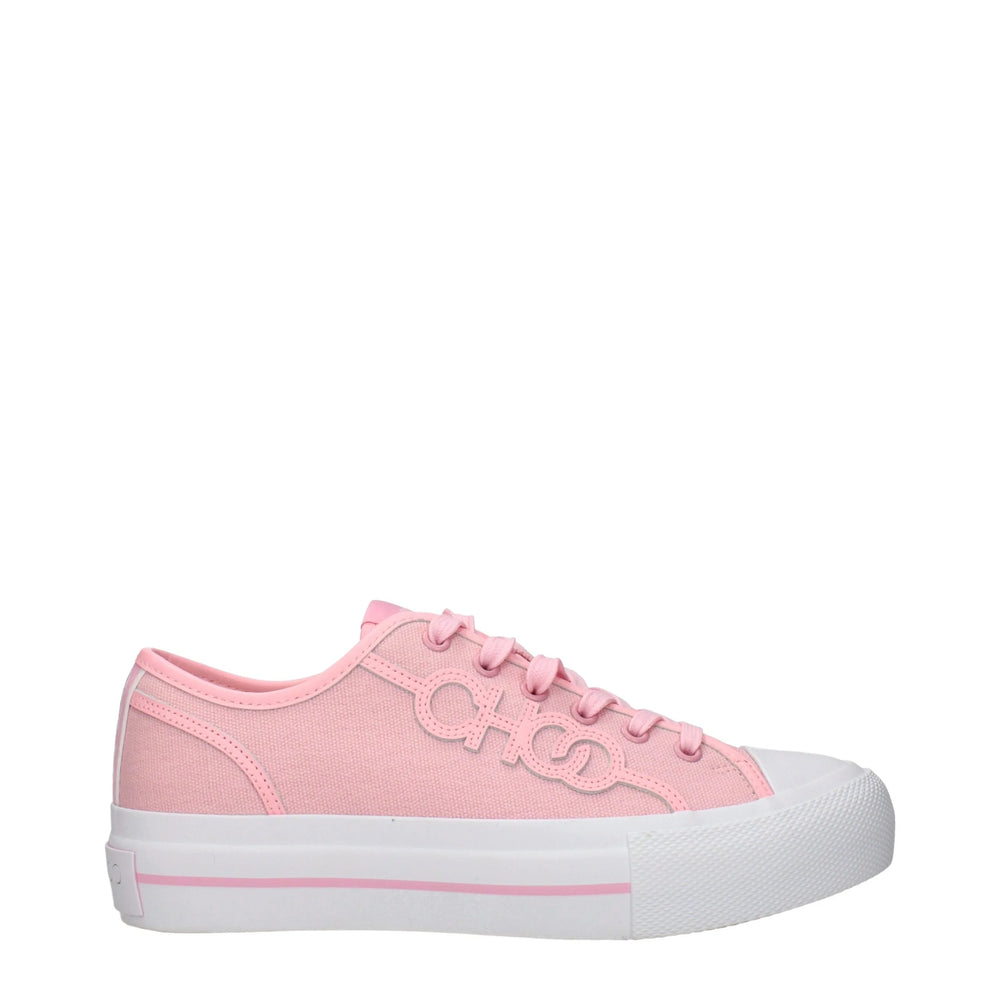 Jimmy Choo Różowe Tkaninowe Niskie Trampki