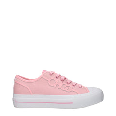 Jimmy Choo Różowe Tkaninowe Niskie Trampki