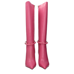 Jimmy Choo Pink Leather High Heel Boots - EU40/US10