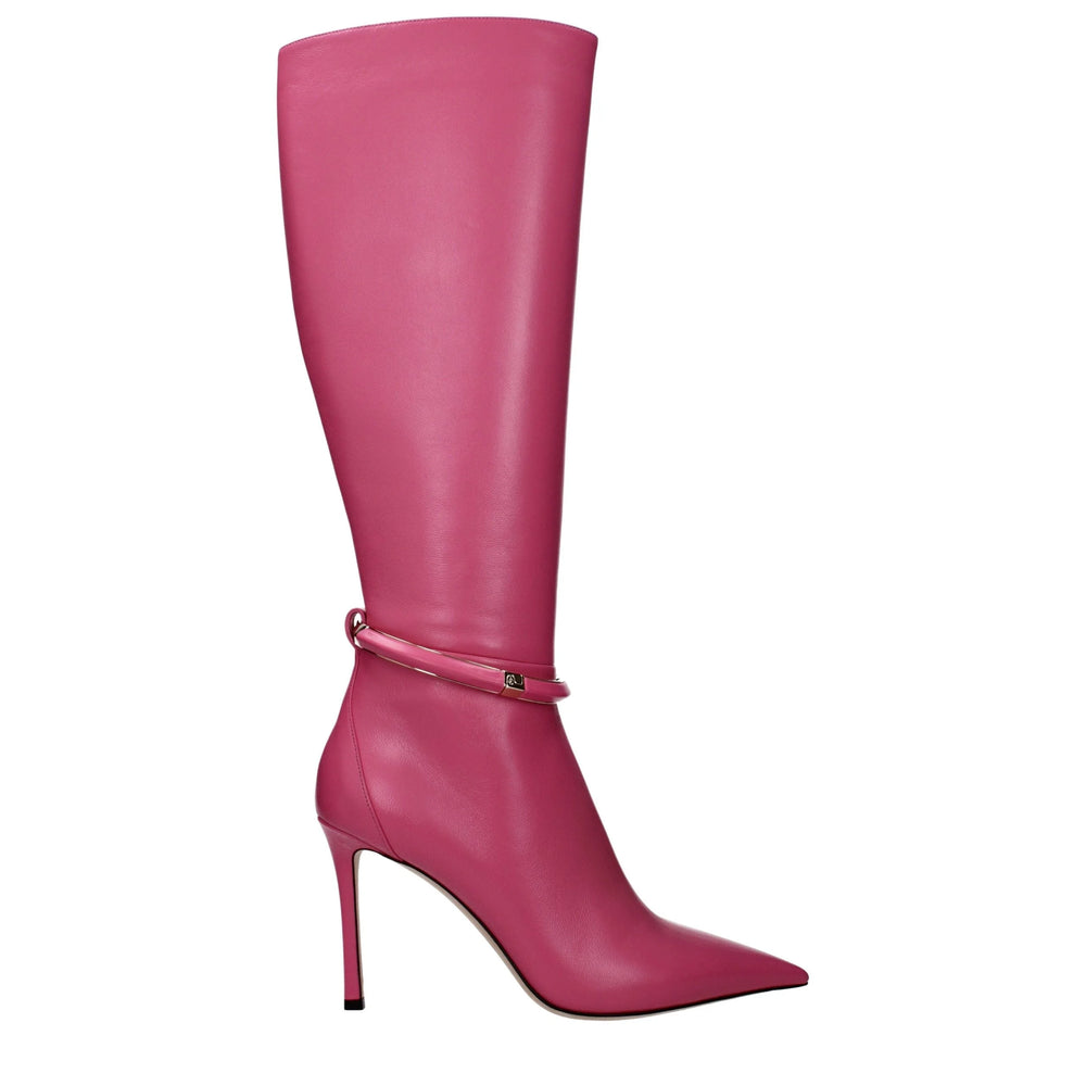 Jimmy Choo Pink Leather High Heel Boots - EU40/US10