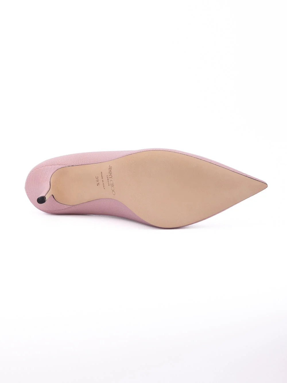 Jimmy Choo Růžové lodičky Love 85 z kůže s potiskem ještěrky