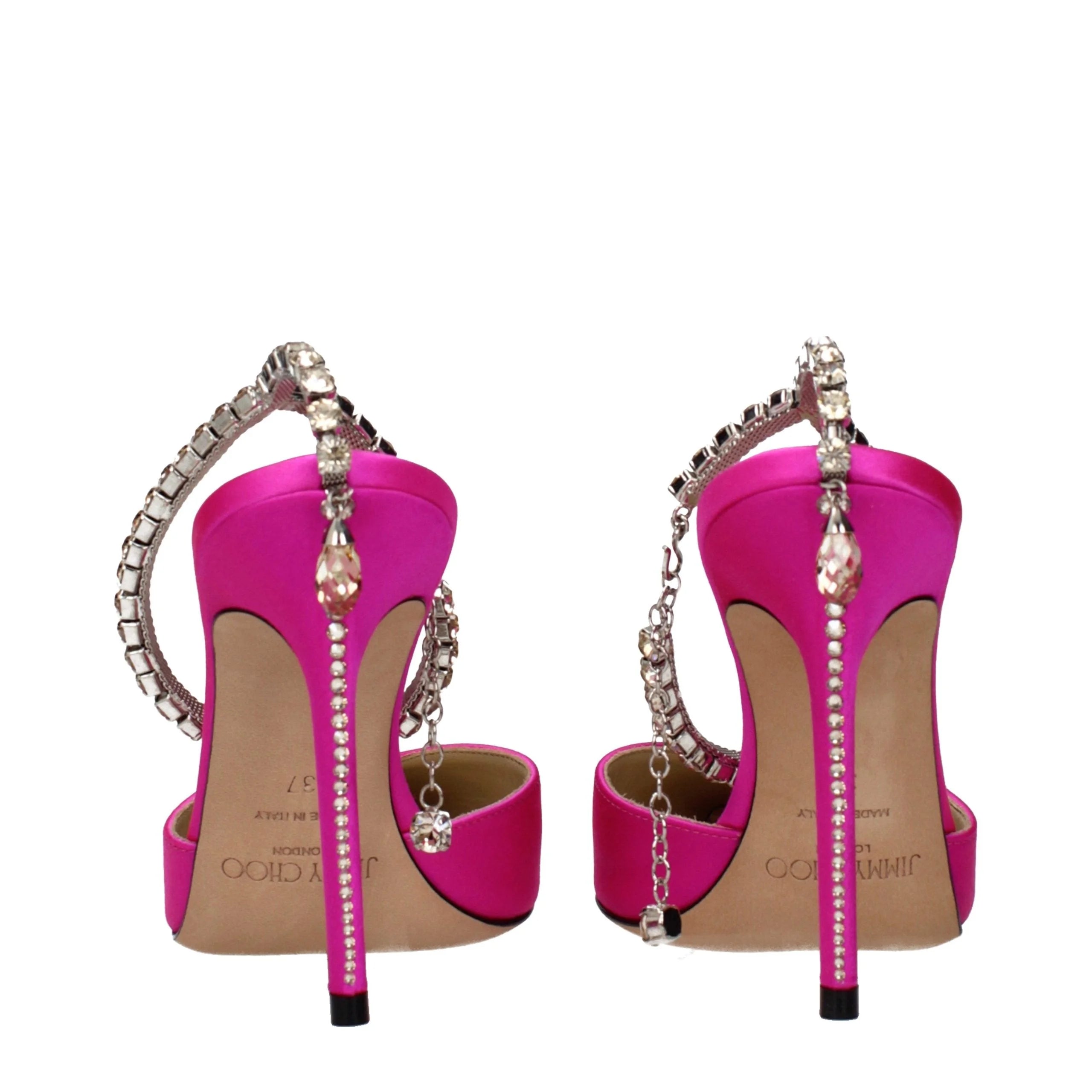 Jimmy Choo Vaaleanpunaiset satiiniset korkokengät