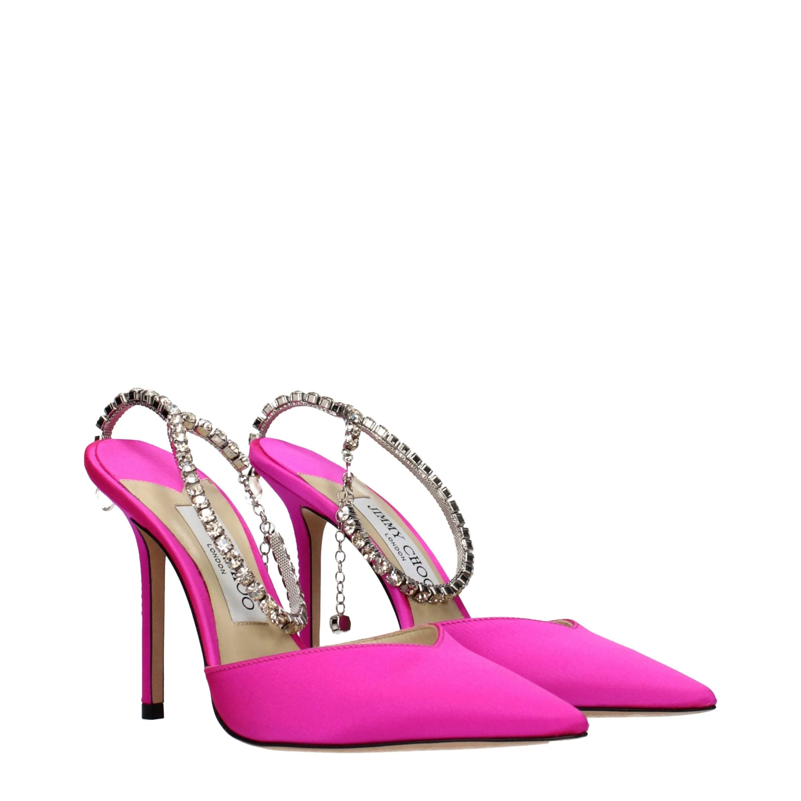 Jimmy Choo Vaaleanpunaiset satiiniset korkokengät