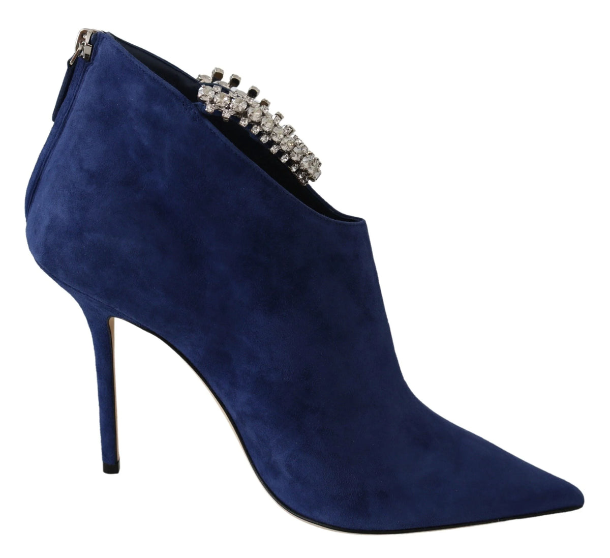 Jimmy Choo Pop Blue Crystal-Strap Heeled Boots - EU41/US11 - Boots