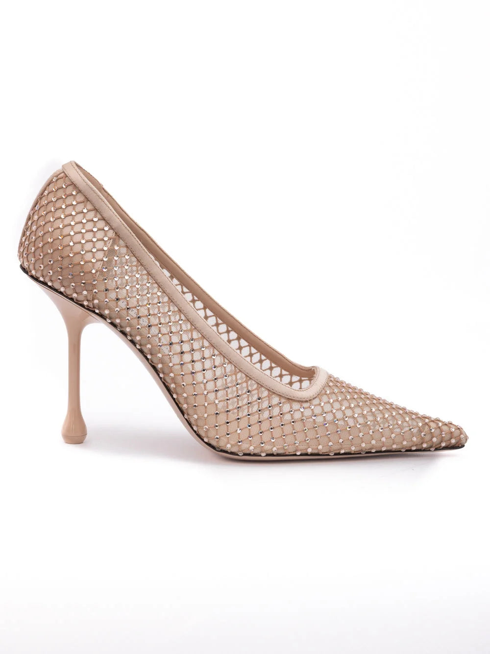 Jimmy Choo Puderrosa Mesh-Satin-Kristall-Ixia 95 Pumps