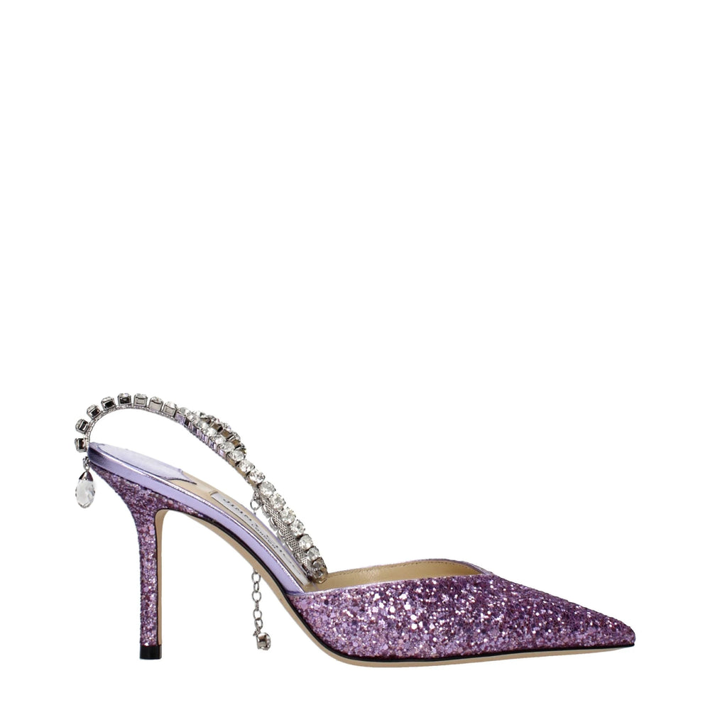 Sandálias de salto agulha de plástico roxo Jimmy Choo