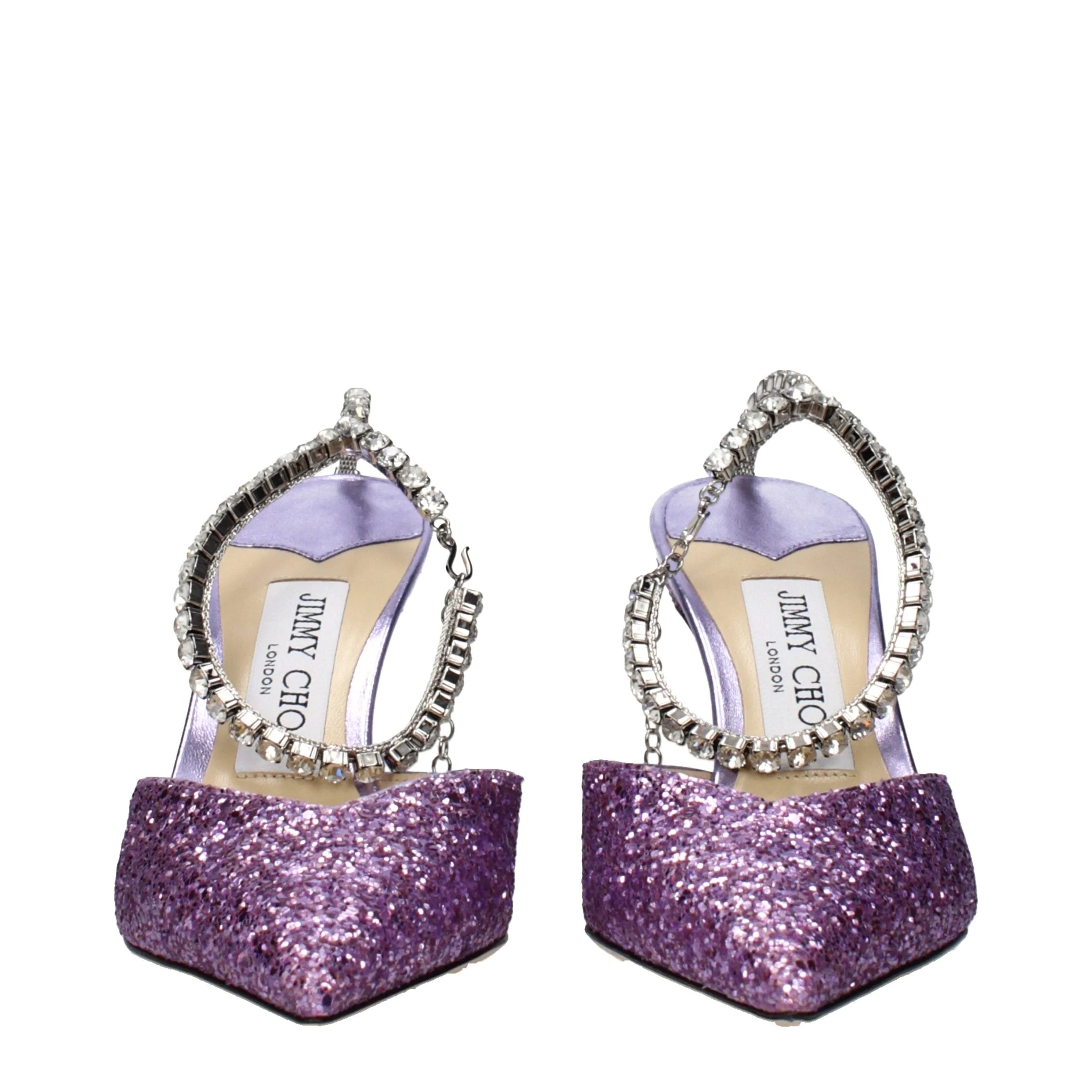 Sandálias de salto agulha de plástico roxo Jimmy Choo