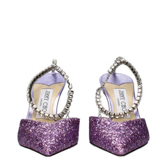 Sandálias de salto agulha de plástico roxo Jimmy Choo