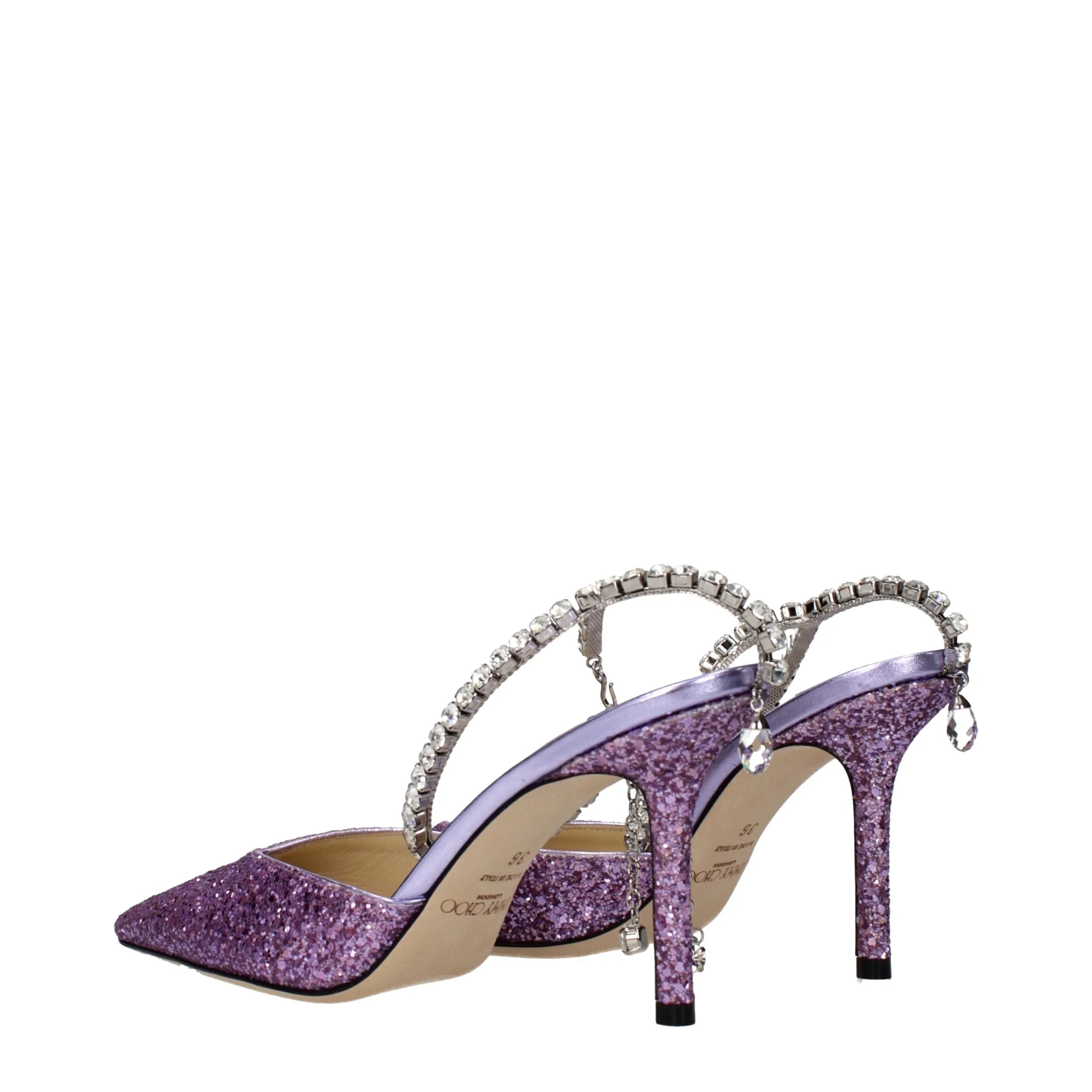 Sandálias de salto agulha de plástico roxo Jimmy Choo