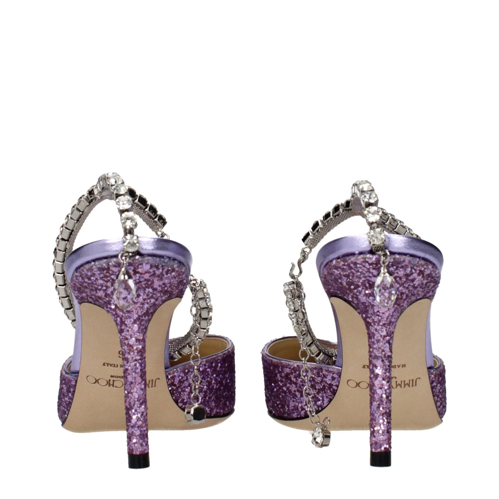 Sandálias de salto stiletto de plástico roxo Jimmy Choo