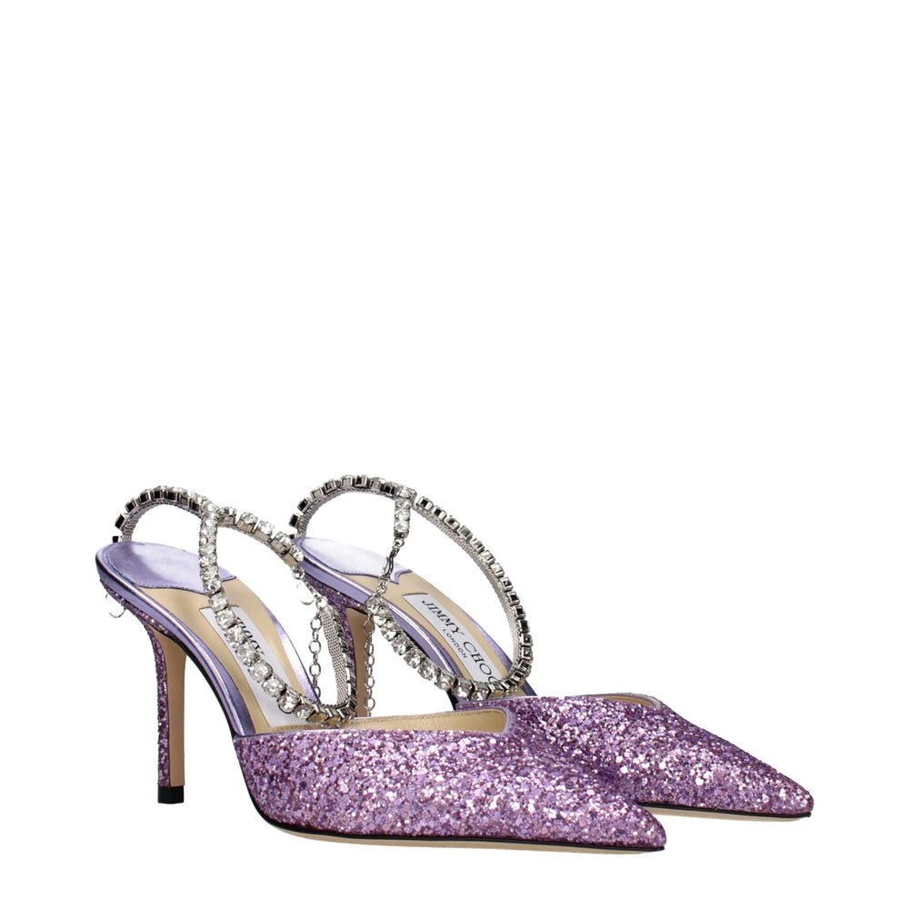 Sandálias de salto agulha de plástico roxo Jimmy Choo