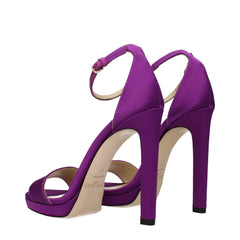 Jimmy Choo Purple Satin Platform Sandals