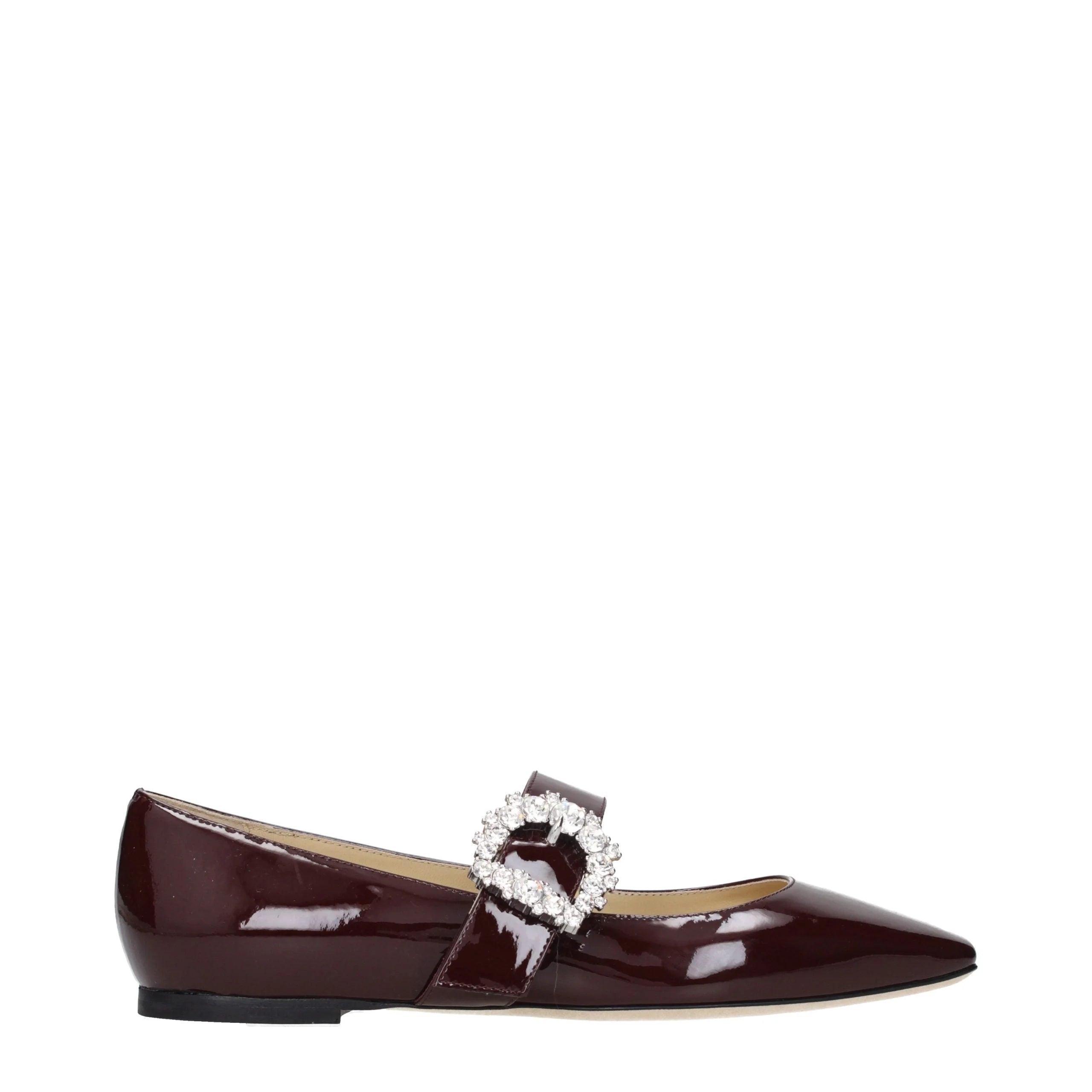 Jimmy Choo Red Leather Ballet Flats