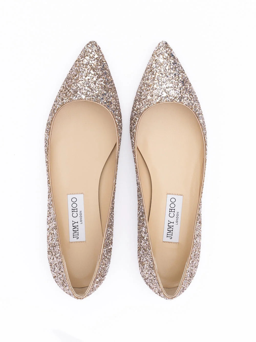 Jimmy Choo Ruusukullanvärinen karkeakirkas kangas Alina Baletti -litteä