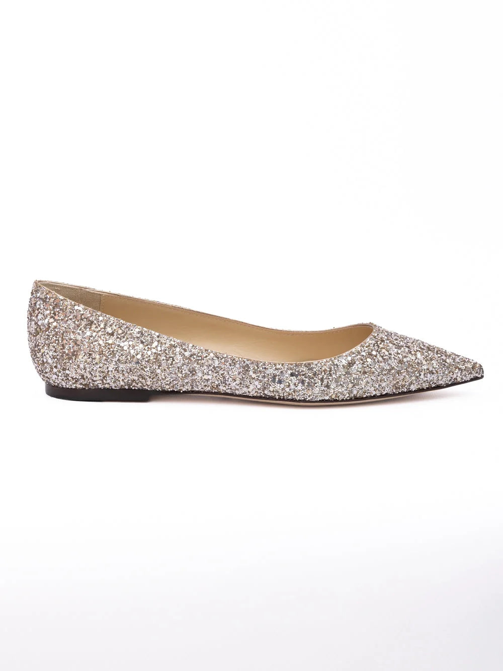 Jimmy Choo Ruusukullanvärinen karkeakirkas kangas Alina Baletti -litteä