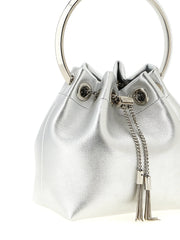 Jimmy Choo Silver Lamb Leather Handbag