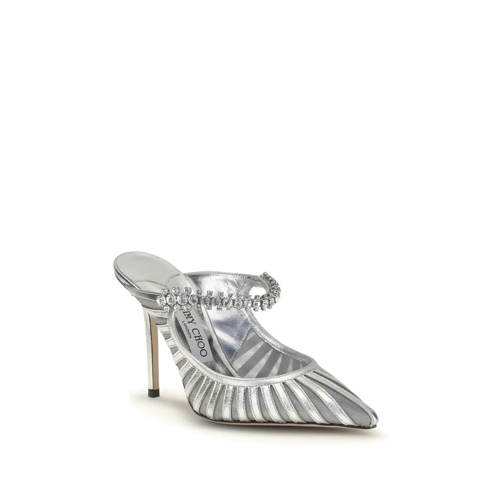 Jimmy Choo Silver Leather High Heel Pumps