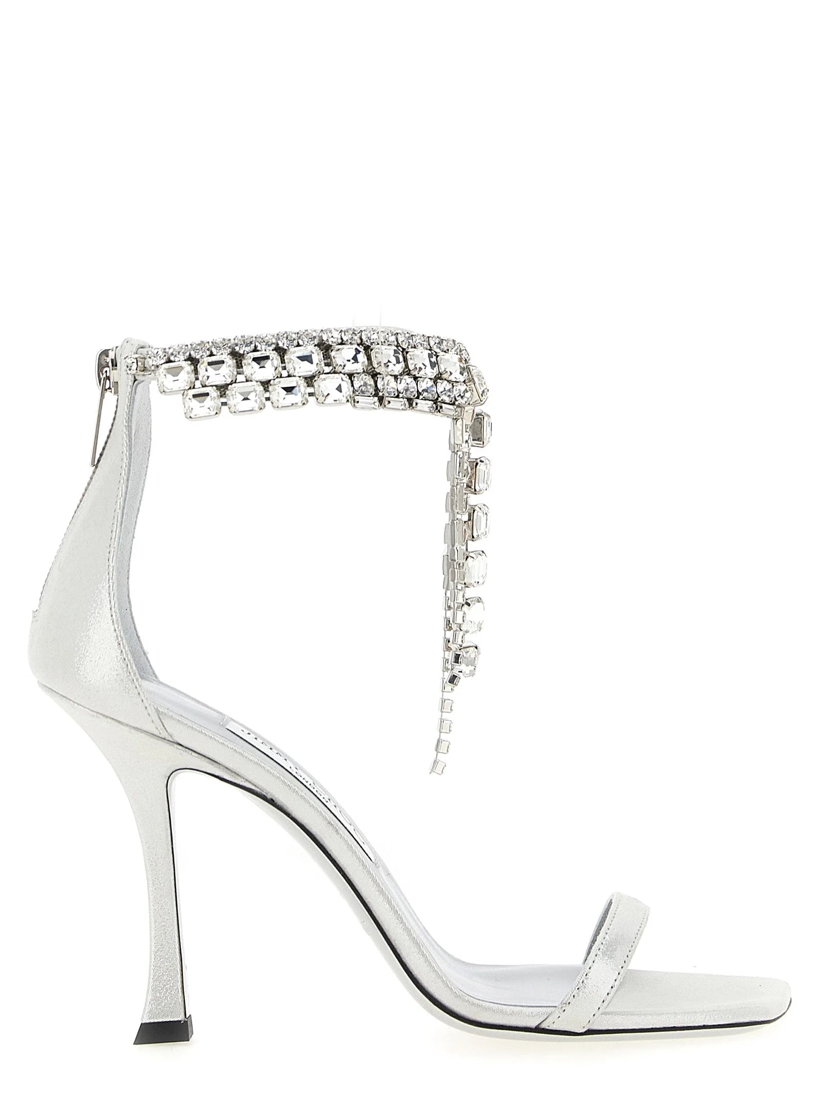 Jimmy Choo Silver Leather Stiletto Heel Sandals - EU39/US9