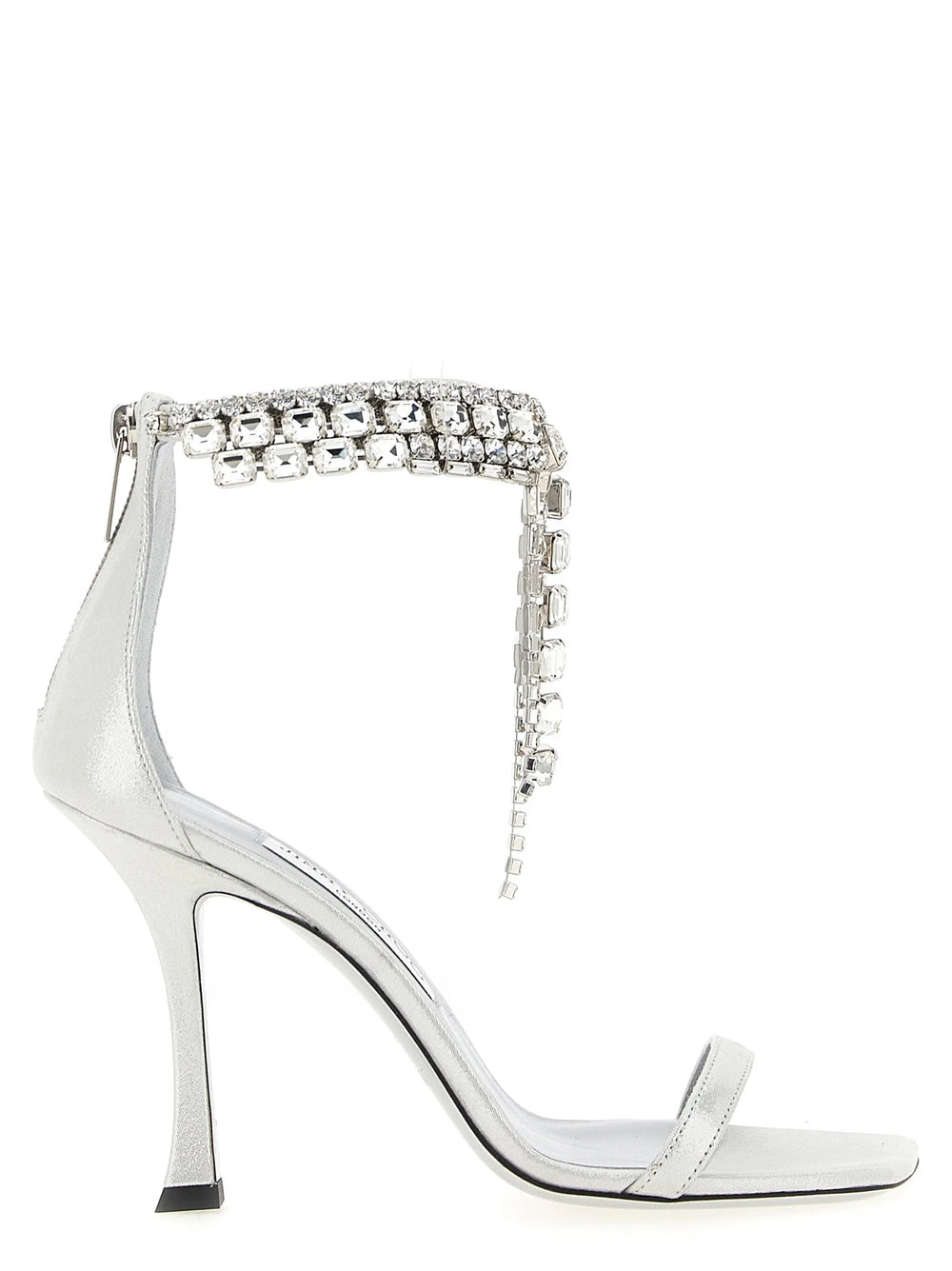 Jimmy Choo Silver Leather Stiletto Heel Sandals - EU39/US9
