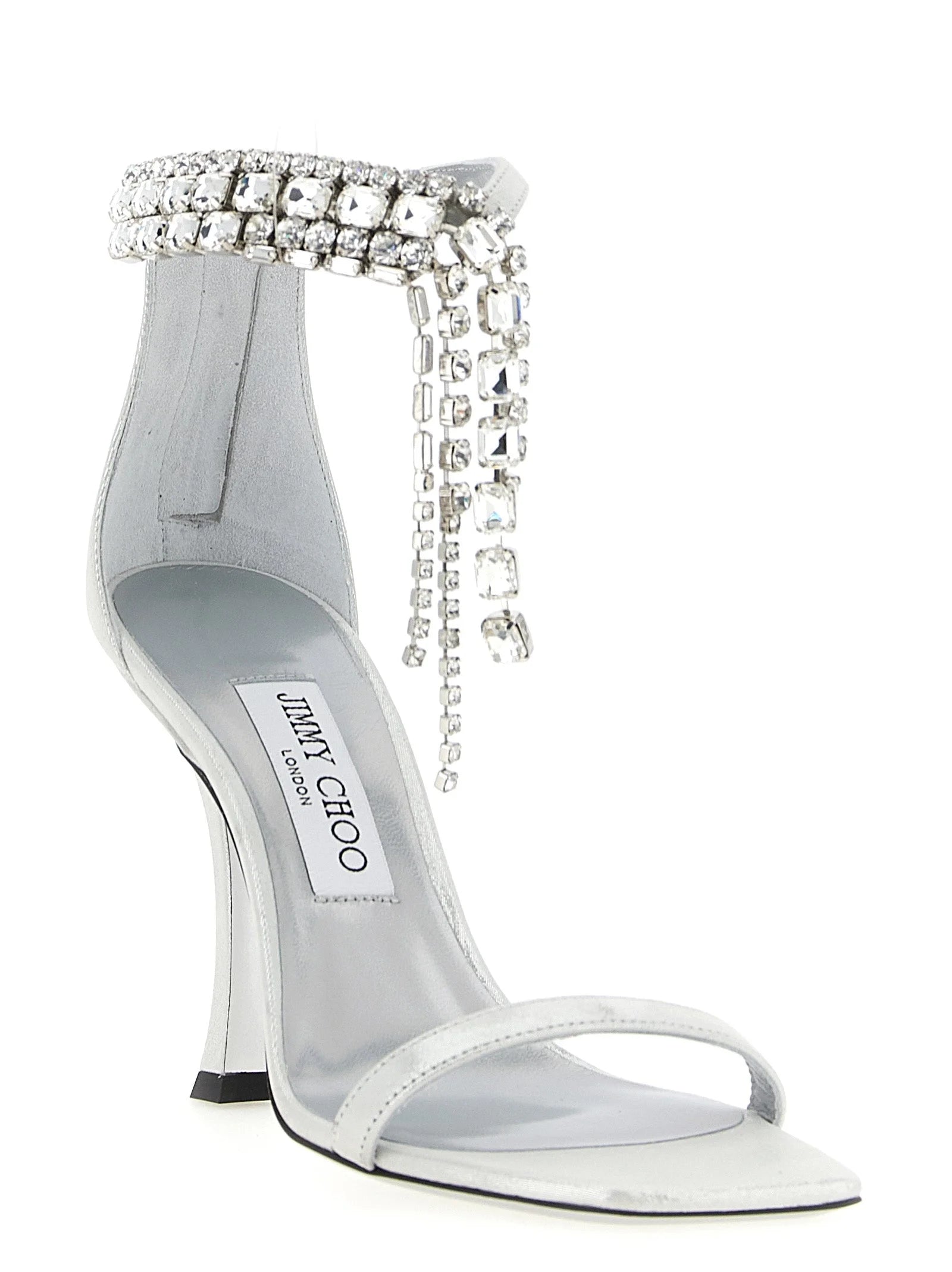 Jimmy Choo Silver Leather Stiletto Heel Sandals - EU39/US9