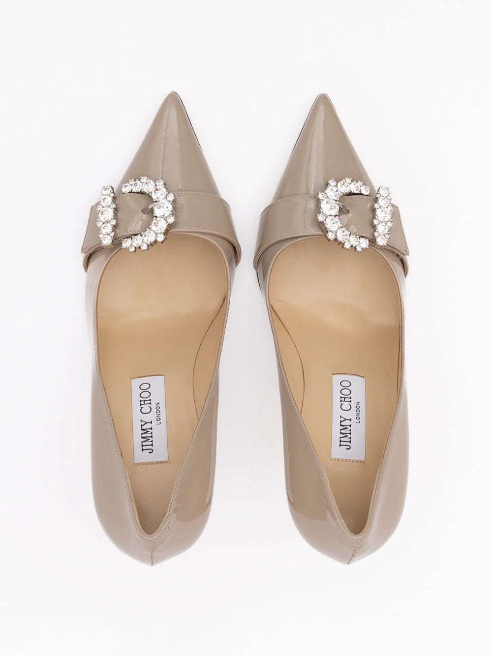 Jimmy Choo Ταυπέ Γκρι Παπούτσια Chery 85 από Patent Δέρμα