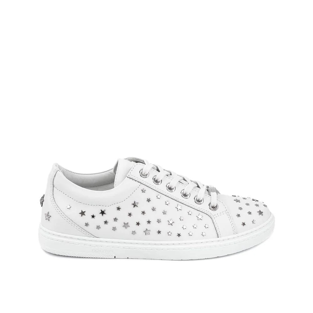 Jimmy Choo White Calfskin Low Top Sneakers - EU39.5/US6.5