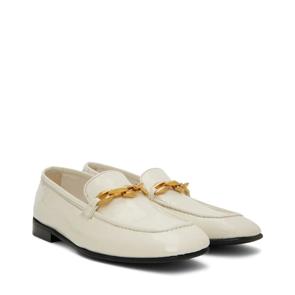 Jimmy Choo White Calfskin Slip-On Loafers - EU35/US5