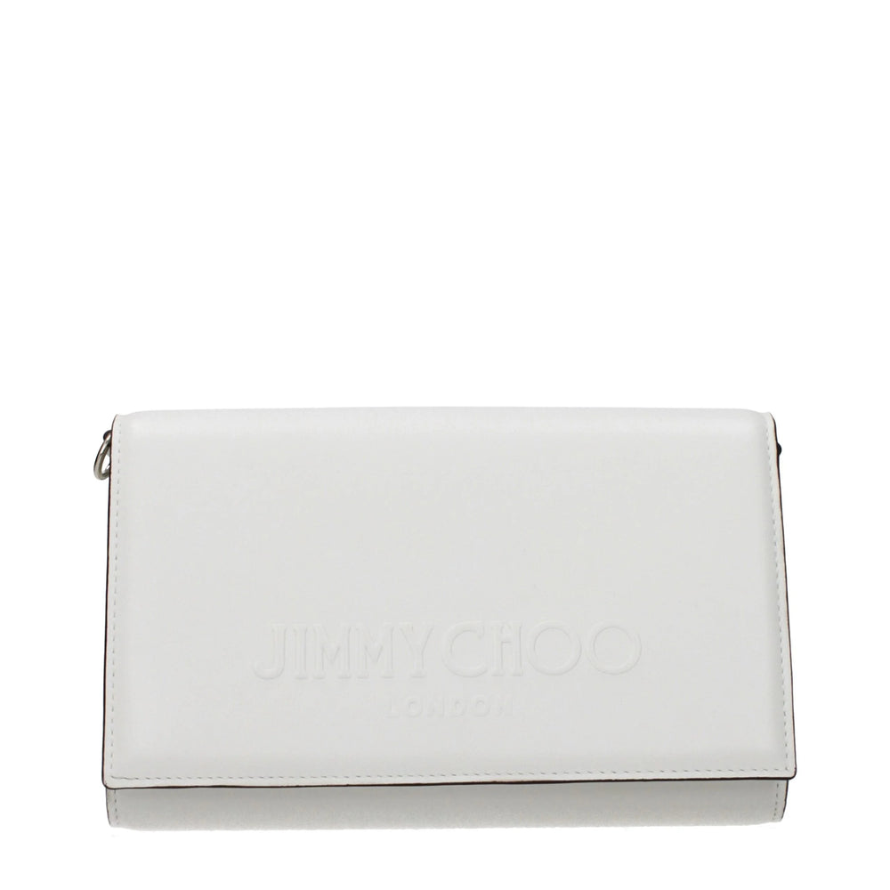 Jimmy Choo White Leather Clutch Bag