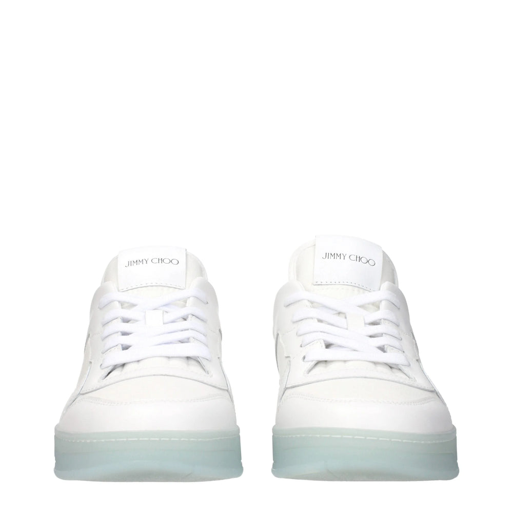 Jimmy Choo White Leather Low Tops