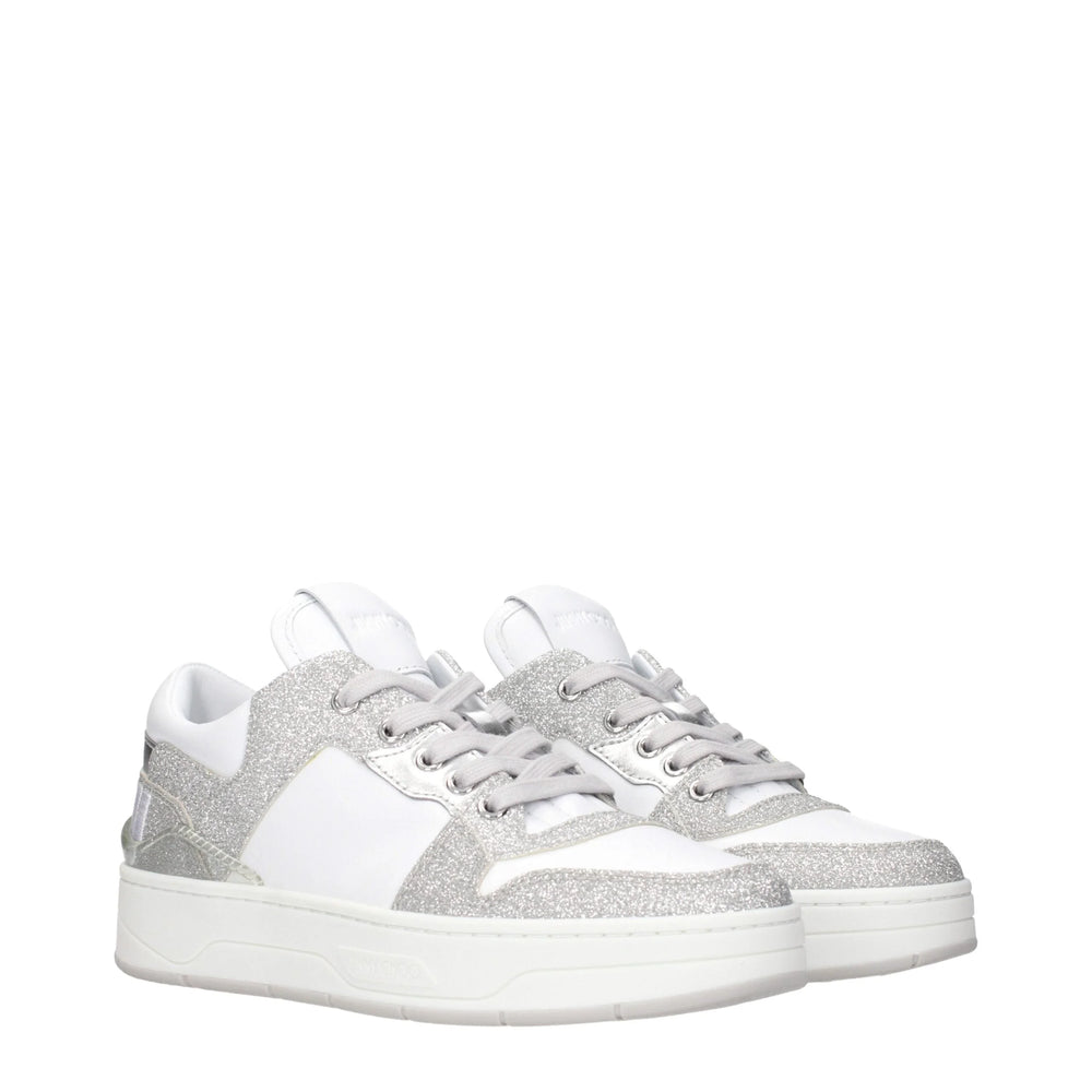 Jimmy Choo White Leather Low Tops