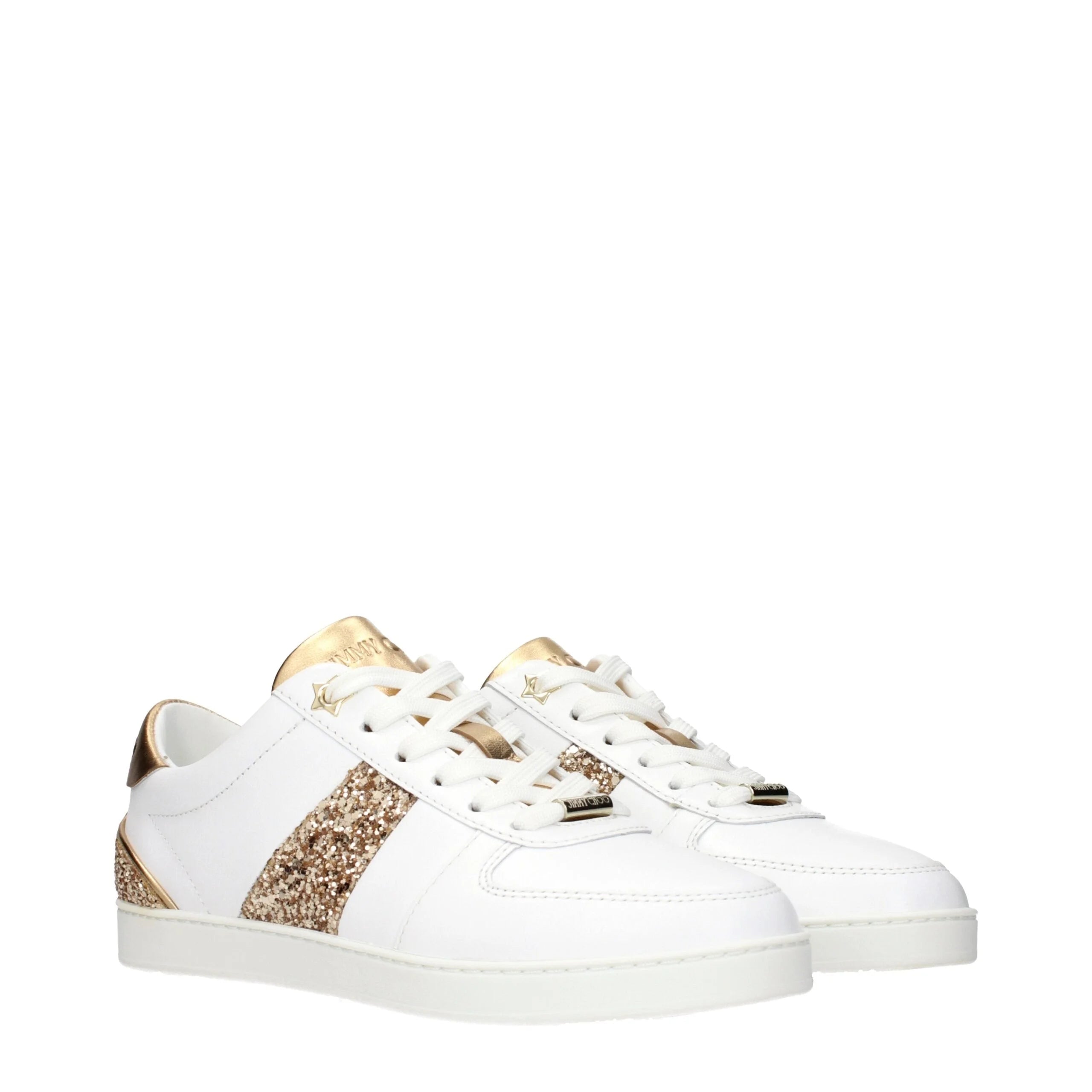 Jimmy Choo White Leather Low Tops
