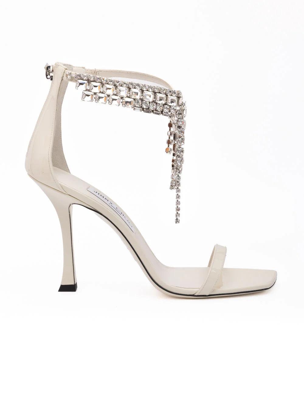 Jimmy Choo Sandales Verity en Patenté Blanc 100