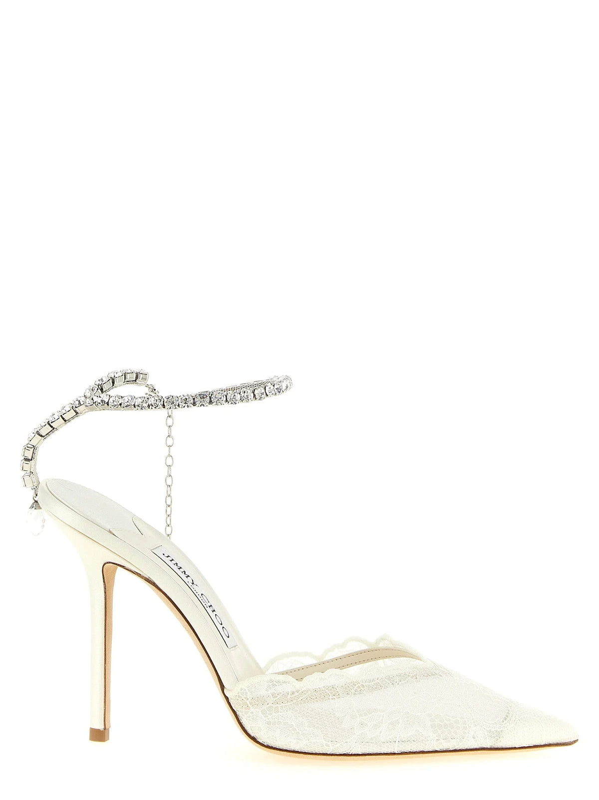 Jimmy Choo White Tencel High Heel Pumps
