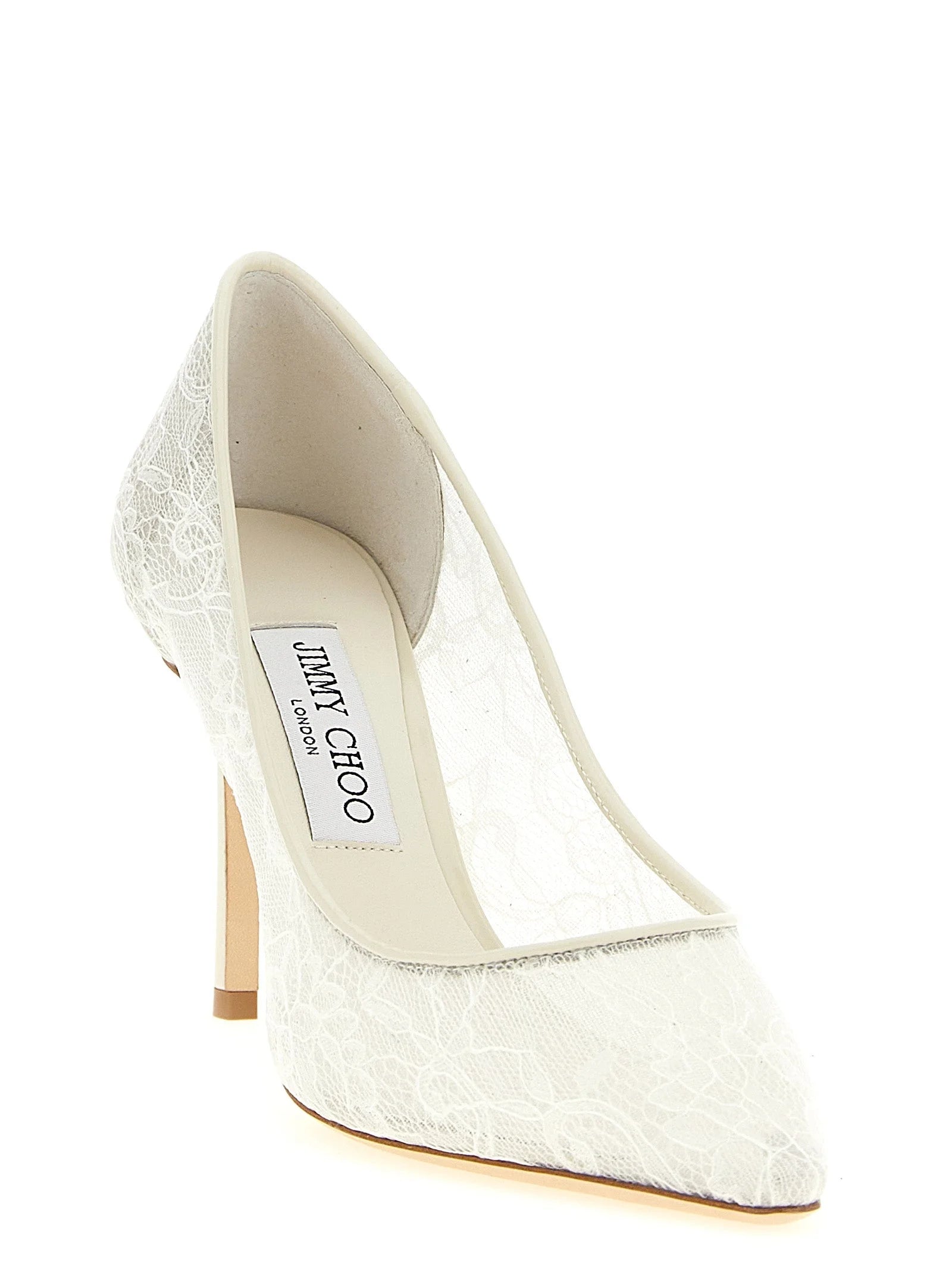 Jimmy Choo White Tencel High Heel Pumps - EU37/US7