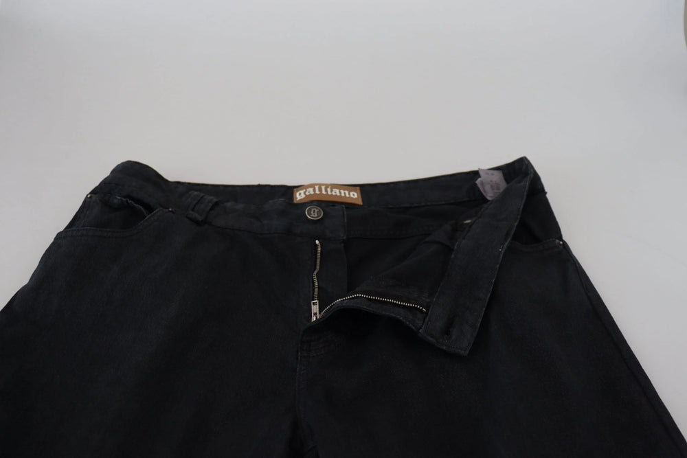 John Galliano Black Cotton Back Buckle Casual Denim Jeans - IT44 | XS - Jeans