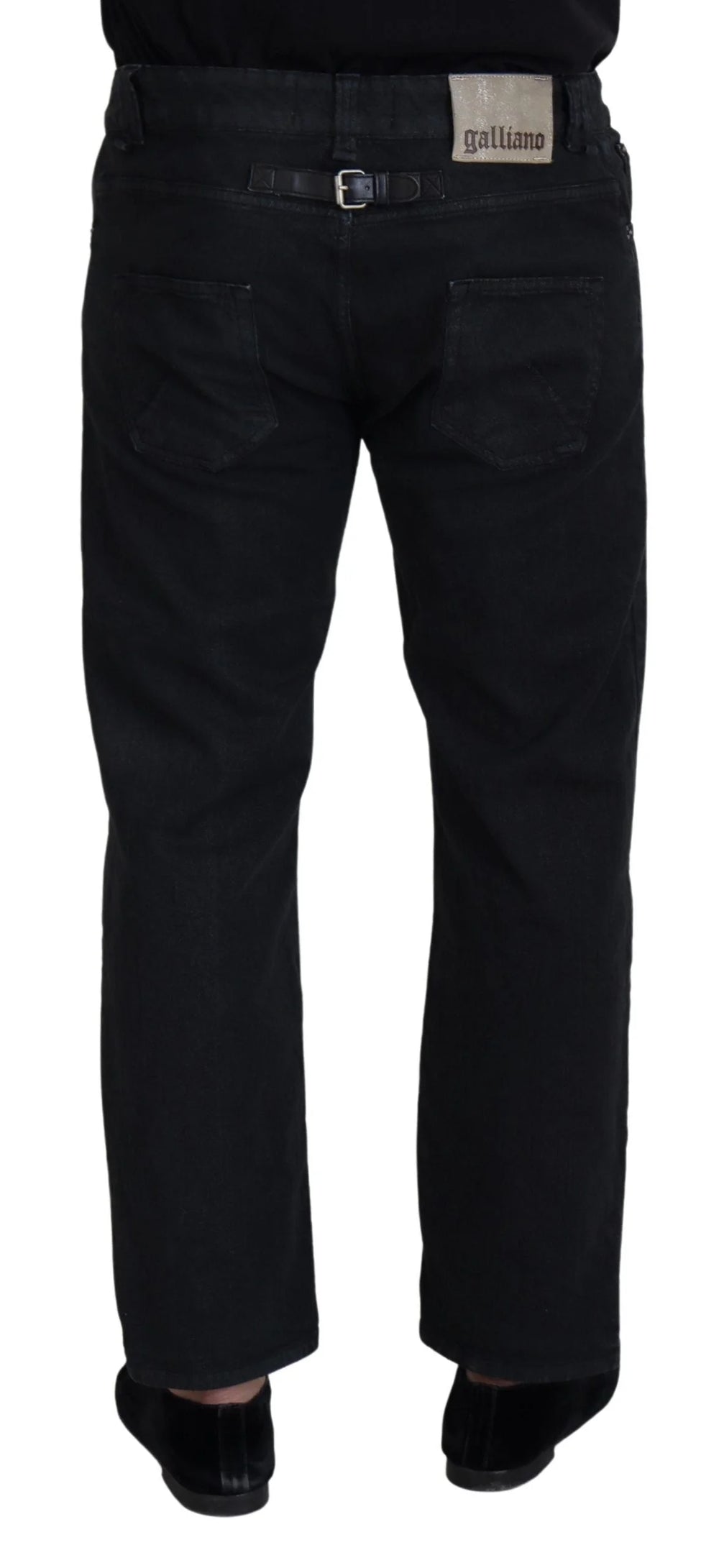 John Galliano Black Cotton Back Buckle Casual Denim Jeans - IT44 | XS - Jeans