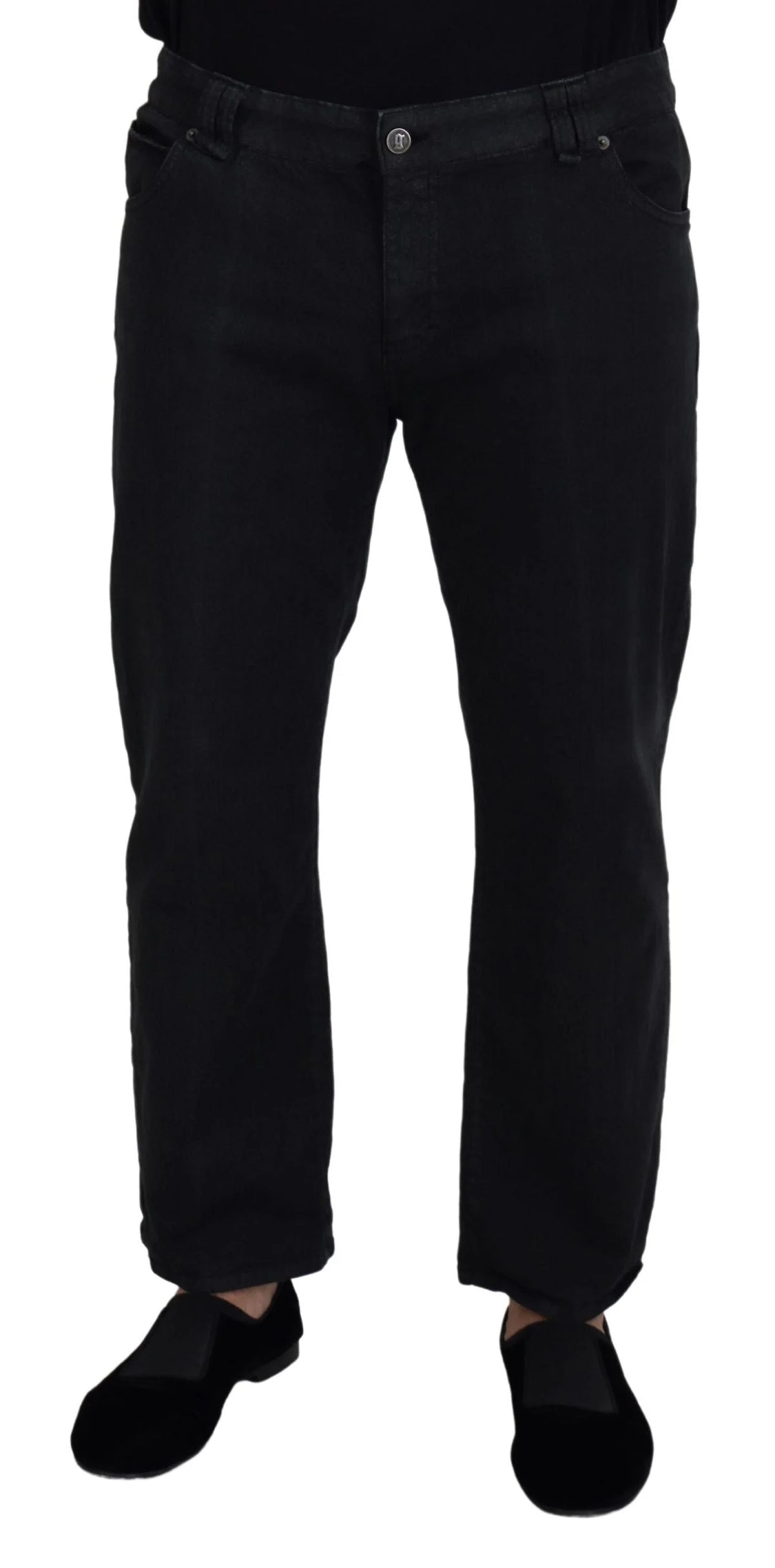 John Galliano Black Cotton Back Buckle Casual Denim Jeans - IT44 | XS - Jeans