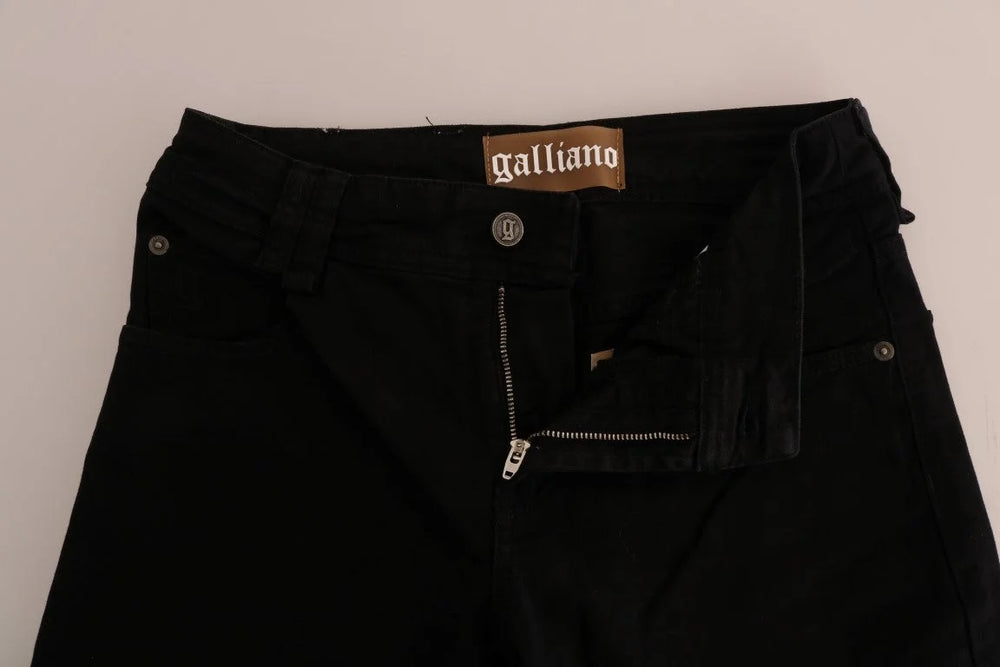 John Galliano Black Cotton Denim Stretch Regular Fit Jeans - Jeans