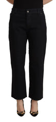 John Galliano Black Cotton Flared Cropped High Waist Denim Jeans - W30 - Jeans