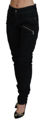 John Galliano Black Cotton Mid Waist Skinny Slim Fit Denim Jeans - W28 - Jeans