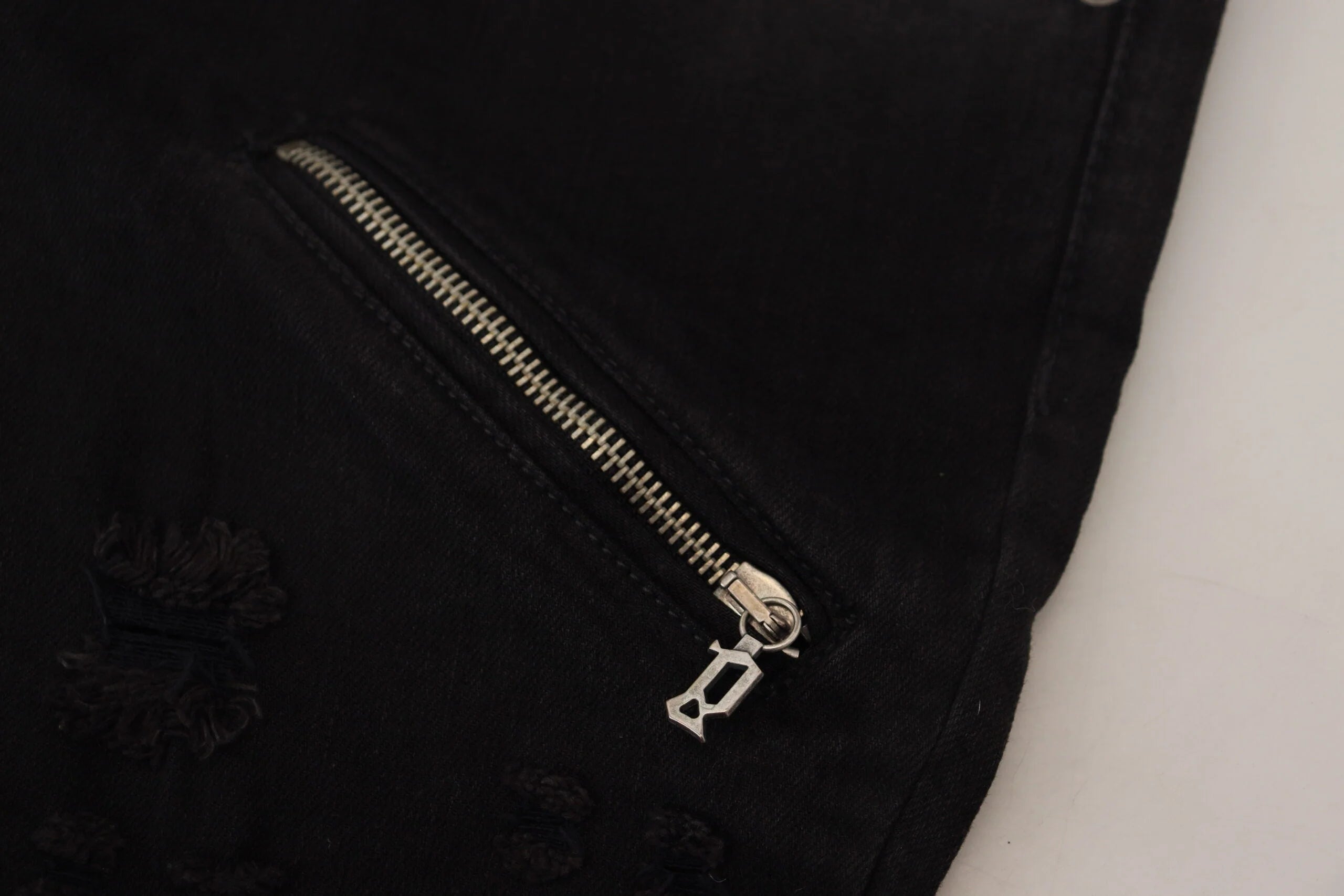 John Galliano Black Cotton Mid Waist Skinny Slim Fit Denim Jeans - W28 - Jeans