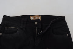 John Galliano Black Cotton Mid Waist Skinny Slim Fit Denim Jeans - W28 - Jeans