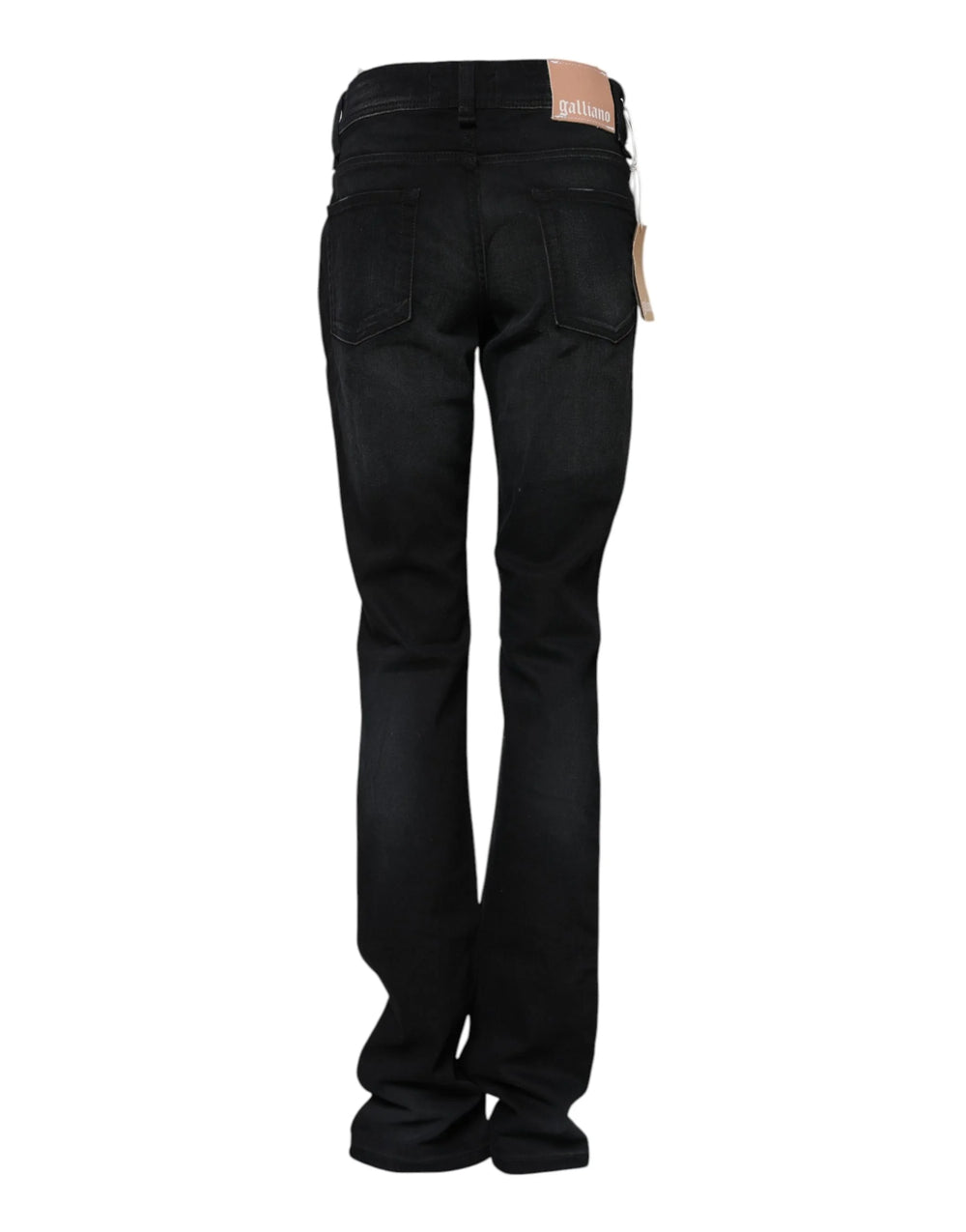 John Galliano Black Cotton Mid Waist Tapered Denim Jeans - Jeans