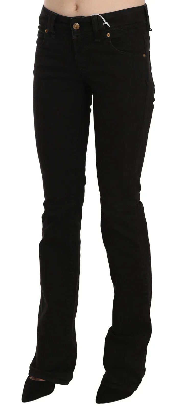 John Galliano Black Low Waist Slim Leg Skinny Denim Casual Pants Jeans - Jeans