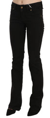 John Galliano Black Low Waist Slim Leg Skinny Denim Casual Pants Jeans - Jeans