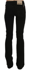 John Galliano Black Low Waist Slim Leg Skinny Denim Casual Pants Jeans - Jeans