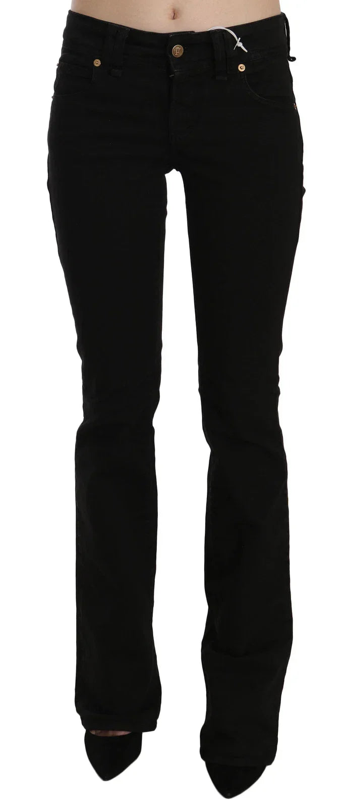 John Galliano Black Low Waist Slim Leg Skinny Denim Casual Pants Jeans - Jeans