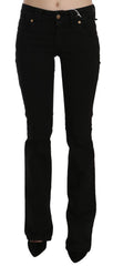 John Galliano Black Low Waist Slim Leg Skinny Denim Casual Pants Jeans - Jeans