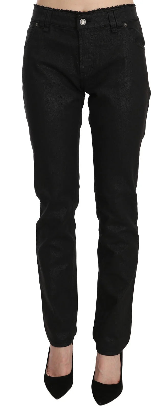John Galliano Black Mid Waist Skinny Cotton Casual Denim Jeans - IT40|S